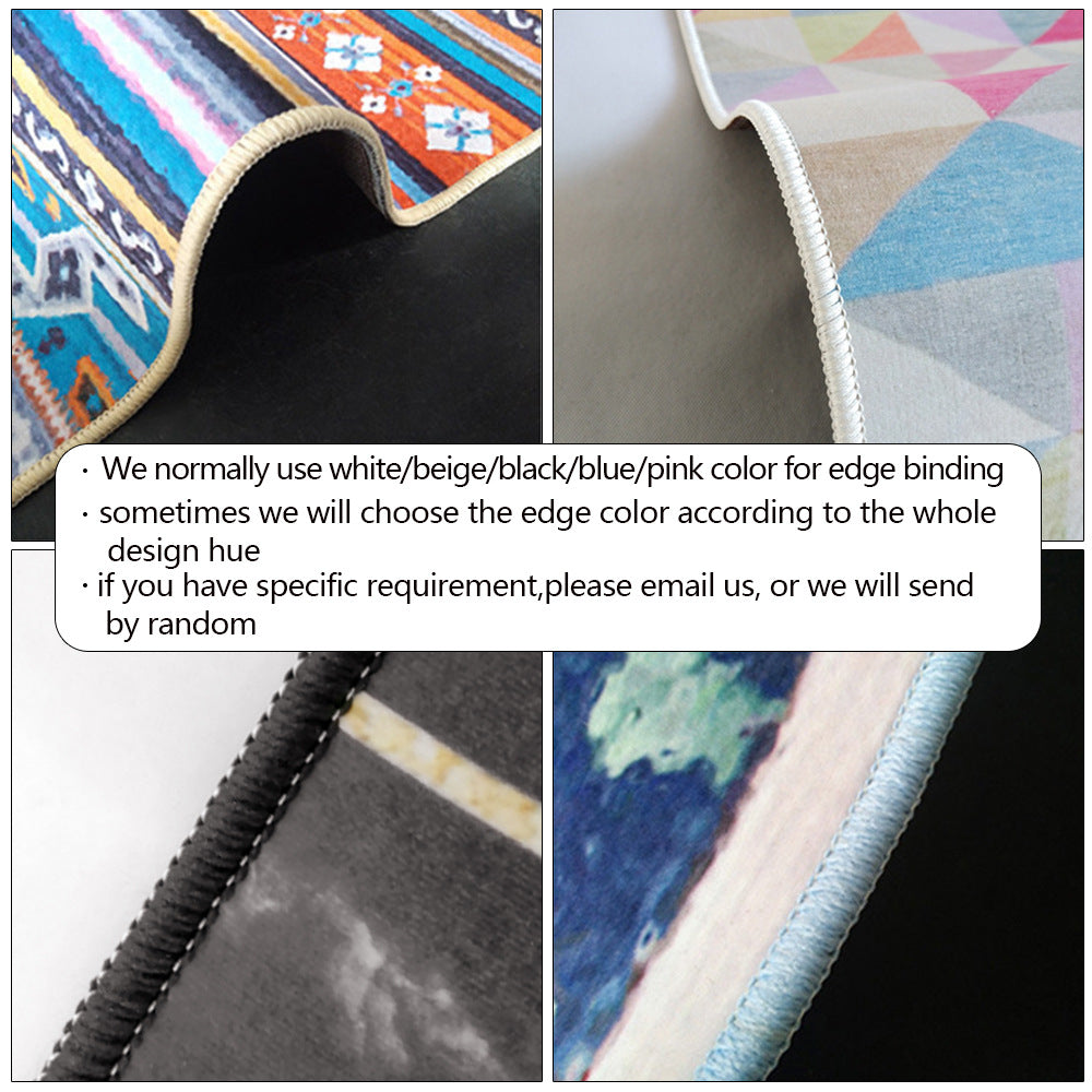 Retro Purplish Red Persian Blanket Ethnic Style Kitchen Living Room Bedroom Bedside Carpet Floor Mat