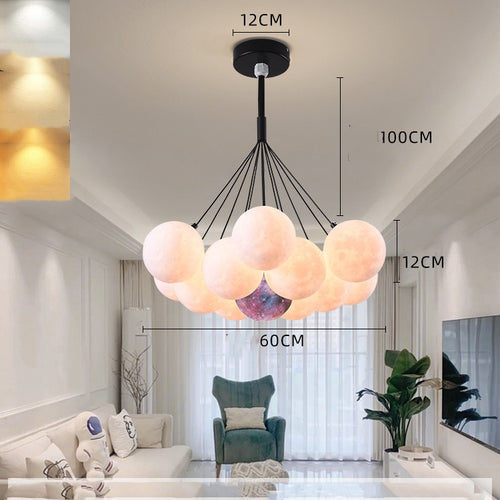 Bedroom Chandelier Nordic Lamps Creative Moon Bubble Lights